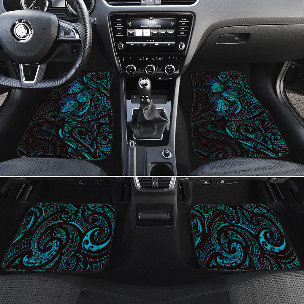 Hawaiian Mango Tribal Tattoo Car Mats Teal Pacific Traditional Pattern LT9 Set 4pcs Teal - Polynesian Pride