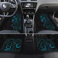 Hawaiian Mango Tribal Tattoo Car Mats Teal Pacific Traditional Pattern LT9 Set 4pcs Teal - Polynesian Pride