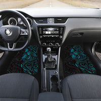 Hawaiian Mango Tribal Tattoo Car Mats Teal Pacific Traditional Pattern LT9 Set 2pcs - Front Teal - Polynesian Pride