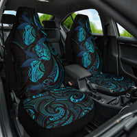 Hawaiian Mango Tribal Tattoo Car Seat Cover Teal Pacific Traditional Pattern LT9 One Size Teal - Polynesian Pride