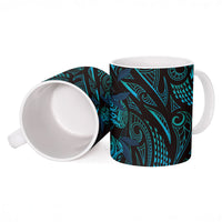 Hawaiian Mango Tribal Tattoo Ceramic Mug Teal Pacific Traditional Pattern LT9 - Polynesian Pride