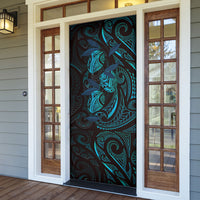 Hawaiian Mango Tribal Tattoo Door Cover Teal Pacific Traditional Pattern LT9 - Polynesian Pride