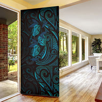 Hawaiian Mango Tribal Tattoo Door Cover Teal Pacific Traditional Pattern LT9 - Polynesian Pride