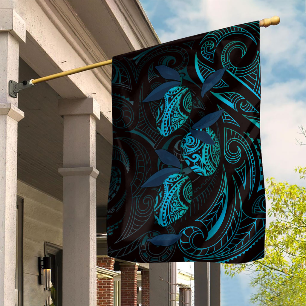 Hawaiian Mango Tribal Tattoo Garden Flag Teal Pacific Traditional Pattern LT9 House Flag Teal - Polynesian Pride