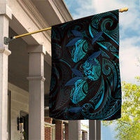 Hawaiian Mango Tribal Tattoo Garden Flag Teal Pacific Traditional Pattern LT9 House Flag Teal - Polynesian Pride