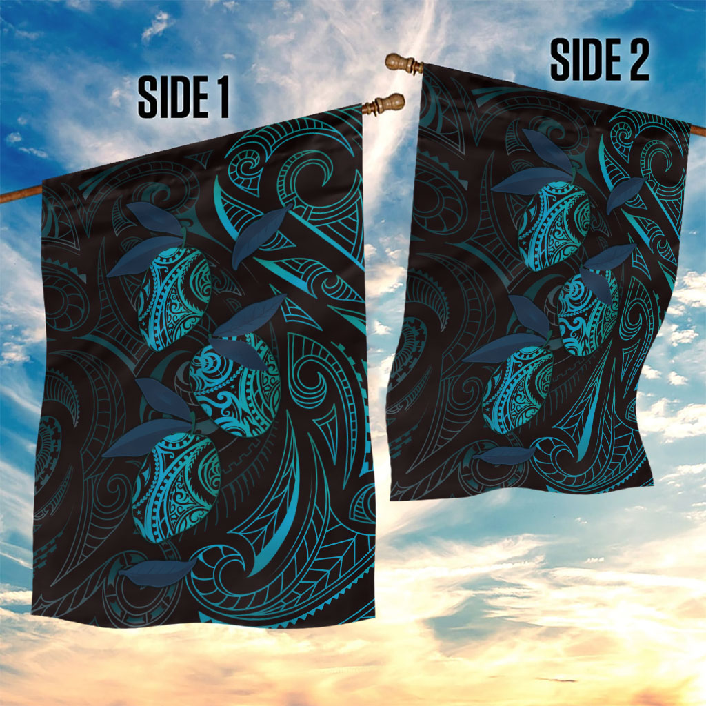 Hawaiian Mango Tribal Tattoo Garden Flag Teal Pacific Traditional Pattern LT9 - Polynesian Pride