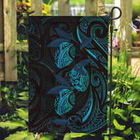 Hawaiian Mango Tribal Tattoo Garden Flag Teal Pacific Traditional Pattern LT9 Garden Flag Teal - Polynesian Pride