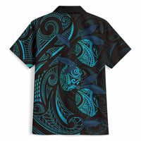 Hawaiian Mango Tribal Tattoo Hawaiian Shirt Teal Pacific Traditional Pattern LT9 - Polynesian Pride