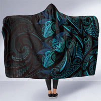 Hawaiian Mango Tribal Tattoo Hooded Blanket Teal Pacific Traditional Pattern LT9 One Size Teal - Polynesian Pride