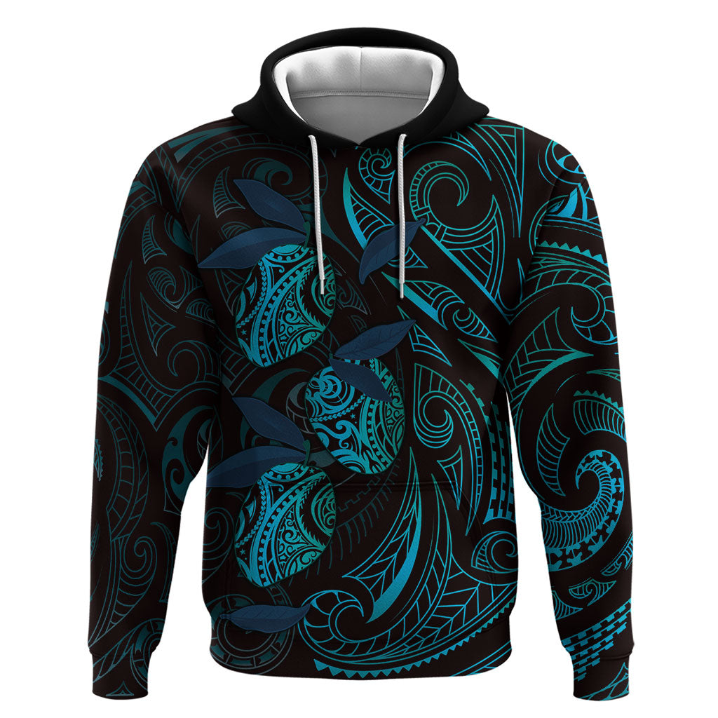 Hawaiian Mango Tribal Tattoo Hoodie Teal Pacific Traditional Pattern LT9 Pullover Hoodie Teal - Polynesian Pride