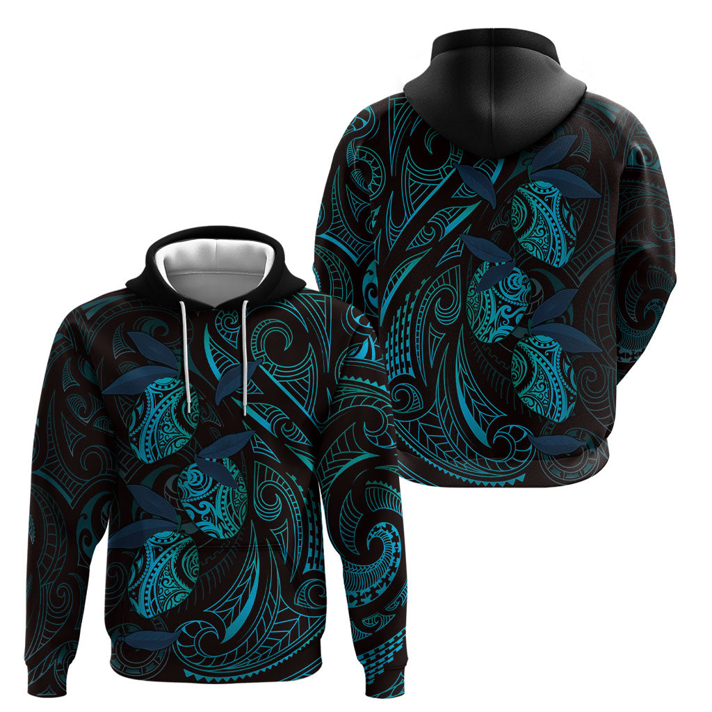 Hawaiian Mango Tribal Tattoo Hoodie Teal Pacific Traditional Pattern LT9 - Polynesian Pride