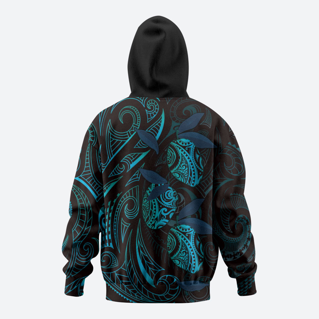 Hawaiian Mango Tribal Tattoo Hoodie Teal Pacific Traditional Pattern LT9 - Polynesian Pride