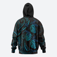 Hawaiian Mango Tribal Tattoo Hoodie Teal Pacific Traditional Pattern LT9 - Polynesian Pride