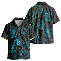 Hawaiian Mango Tribal Tattoo Kid Hawaiian Shirt Teal Pacific Traditional Pattern LT9 - Polynesian Pride