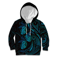 Hawaiian Mango Tribal Tattoo Kid Hoodie Teal Pacific Traditional Pattern LT9 Hoodie Teal - Polynesian Pride