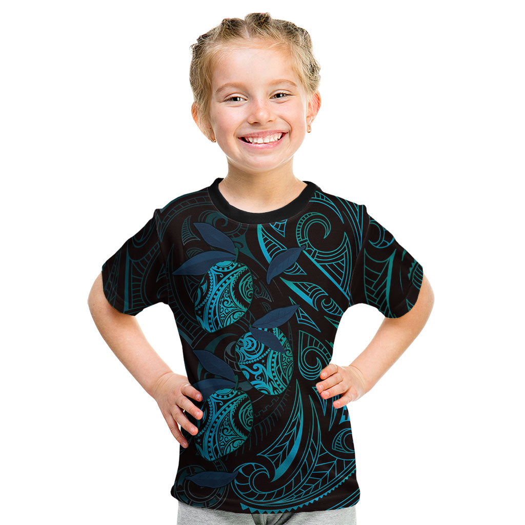 Hawaiian Mango Tribal Tattoo Kid T Shirt Teal Pacific Traditional Pattern LT9 Teal - Polynesian Pride