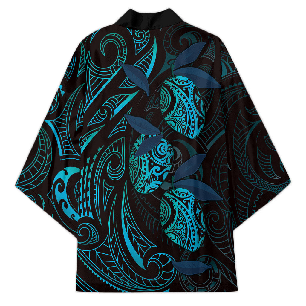 Hawaiian Mango Tribal Tattoo Kimono Teal Pacific Traditional Pattern LT9 - Polynesian Pride