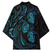 Hawaiian Mango Tribal Tattoo Kimono Teal Pacific Traditional Pattern LT9 - Polynesian Pride