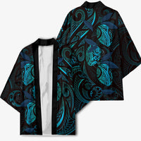Hawaiian Mango Tribal Tattoo Kimono Teal Pacific Traditional Pattern LT9 - Polynesian Pride