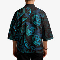 Hawaiian Mango Tribal Tattoo Kimono Teal Pacific Traditional Pattern LT9 - Polynesian Pride