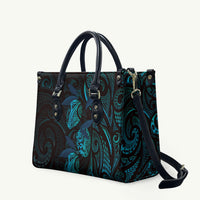Hawaiian Mango Tribal Tattoo Leather Bag Teal Pacific Traditional Pattern LT9 Teal - Polynesian Pride