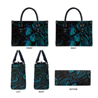 Hawaiian Mango Tribal Tattoo Leather Bag Teal Pacific Traditional Pattern LT9 - Polynesian Pride