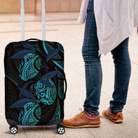 Hawaiian Mango Tribal Tattoo Luggage Cover Teal Pacific Traditional Pattern LT9 Teal - Polynesian Pride