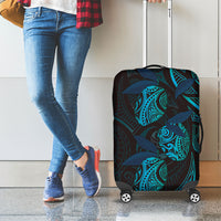 Hawaiian Mango Tribal Tattoo Luggage Cover Teal Pacific Traditional Pattern LT9 - Polynesian Pride
