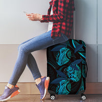 Hawaiian Mango Tribal Tattoo Luggage Cover Teal Pacific Traditional Pattern LT9 - Polynesian Pride