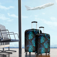 Hawaiian Mango Tribal Tattoo Luggage Cover Teal Pacific Traditional Pattern LT9 - Polynesian Pride