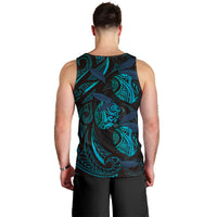 Hawaiian Mango Tribal Tattoo Men Tank Top Teal Pacific Traditional Pattern LT9 - Polynesian Pride