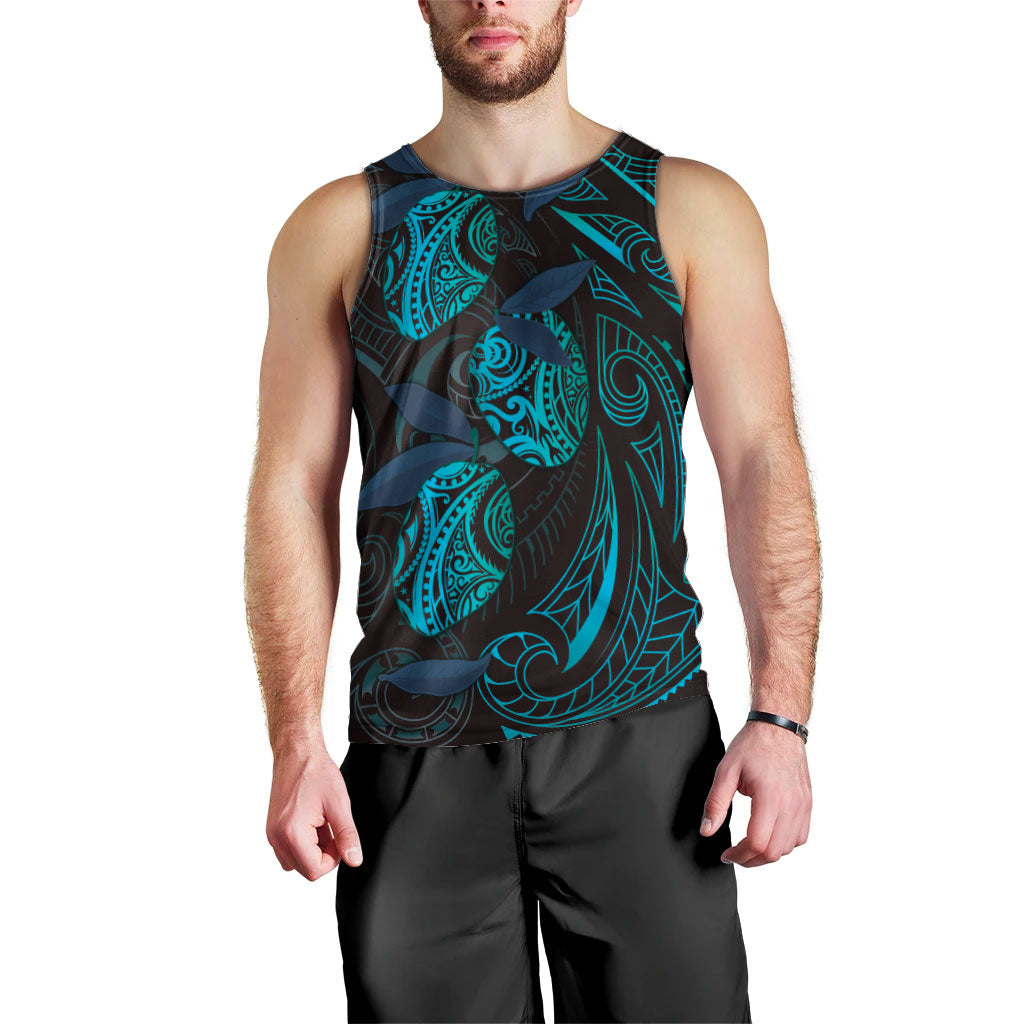 Hawaiian Mango Tribal Tattoo Men Tank Top Teal Pacific Traditional Pattern LT9 - Polynesian Pride