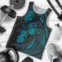 Hawaiian Mango Tribal Tattoo Men Tank Top Teal Pacific Traditional Pattern LT9 - Polynesian Pride
