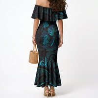 Hawaiian Mango Tribal Tattoo Mermaid Dress Teal Pacific Traditional Pattern LT9 - Polynesian Pride