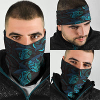Hawaiian Mango Tribal Tattoo Neck Gaiter Teal Pacific Traditional Pattern LT9 - Polynesian Pride