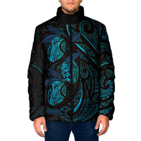 Hawaiian Mango Tribal Tattoo Padded Jacket Teal Pacific Traditional Pattern LT9 Men Teal - Polynesian Pride