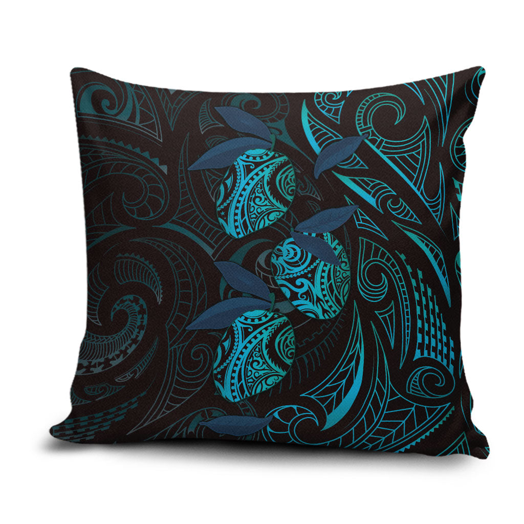 Hawaiian Mango Tribal Tattoo Pillow Cover Teal Pacific Traditional Pattern LT9 Teal - Polynesian Pride