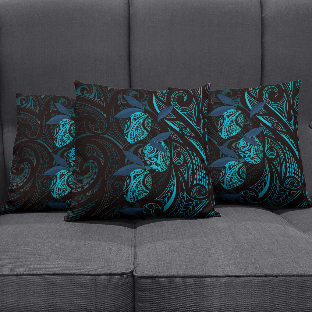 Hawaiian Mango Tribal Tattoo Pillow Cover Teal Pacific Traditional Pattern LT9 - Polynesian Pride