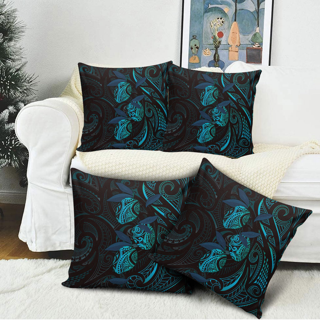 Hawaiian Mango Tribal Tattoo Pillow Cover Teal Pacific Traditional Pattern LT9 - Polynesian Pride