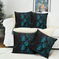 Hawaiian Mango Tribal Tattoo Pillow Cover Teal Pacific Traditional Pattern LT9 - Polynesian Pride