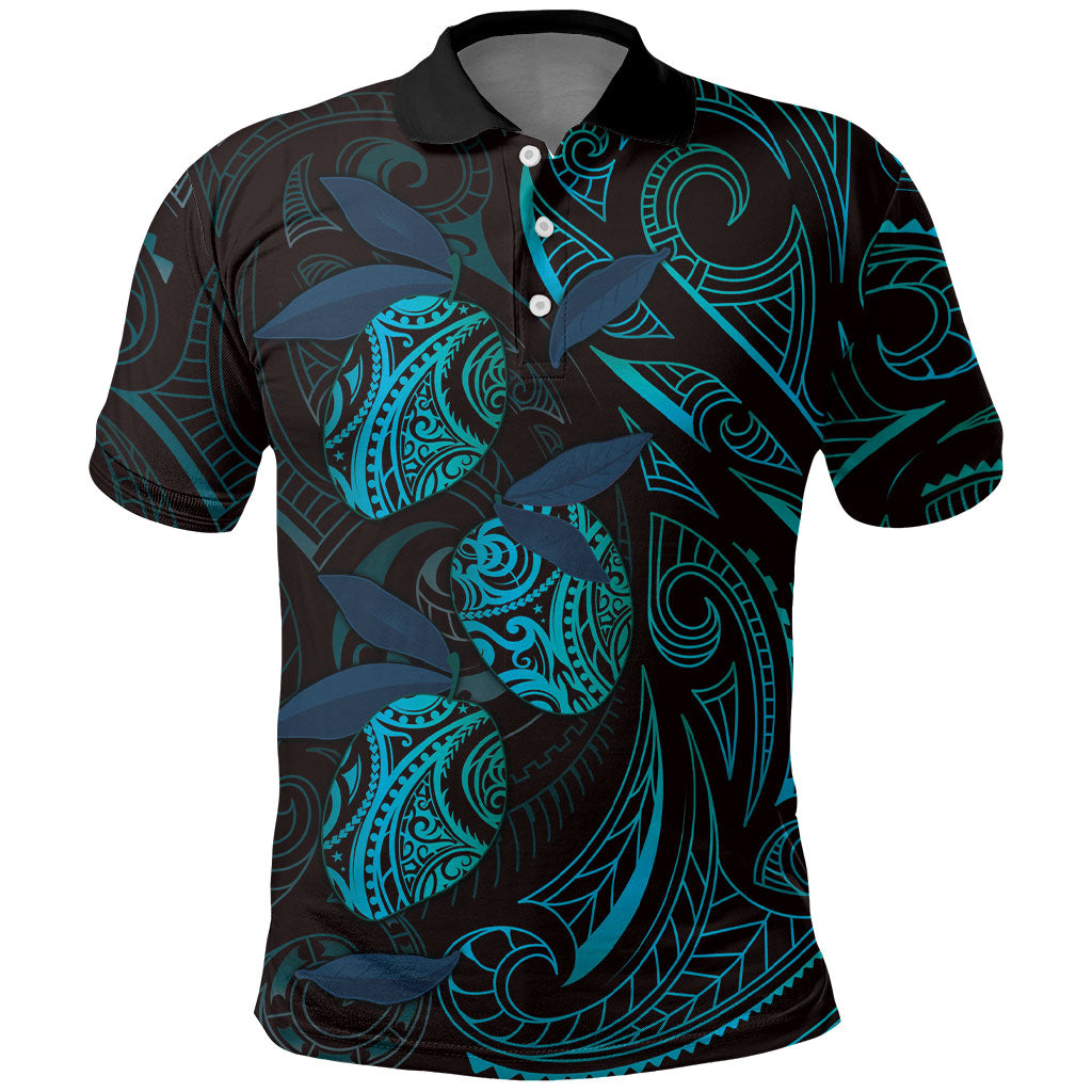 Hawaiian Mango Tribal Tattoo Polo Shirt Teal Pacific Traditional Pattern LT9 Teal - Polynesian Pride