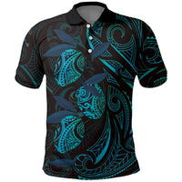 Hawaiian Mango Tribal Tattoo Polo Shirt Teal Pacific Traditional Pattern LT9 Teal - Polynesian Pride