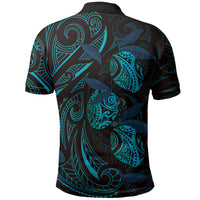 Hawaiian Mango Tribal Tattoo Polo Shirt Teal Pacific Traditional Pattern LT9 - Polynesian Pride