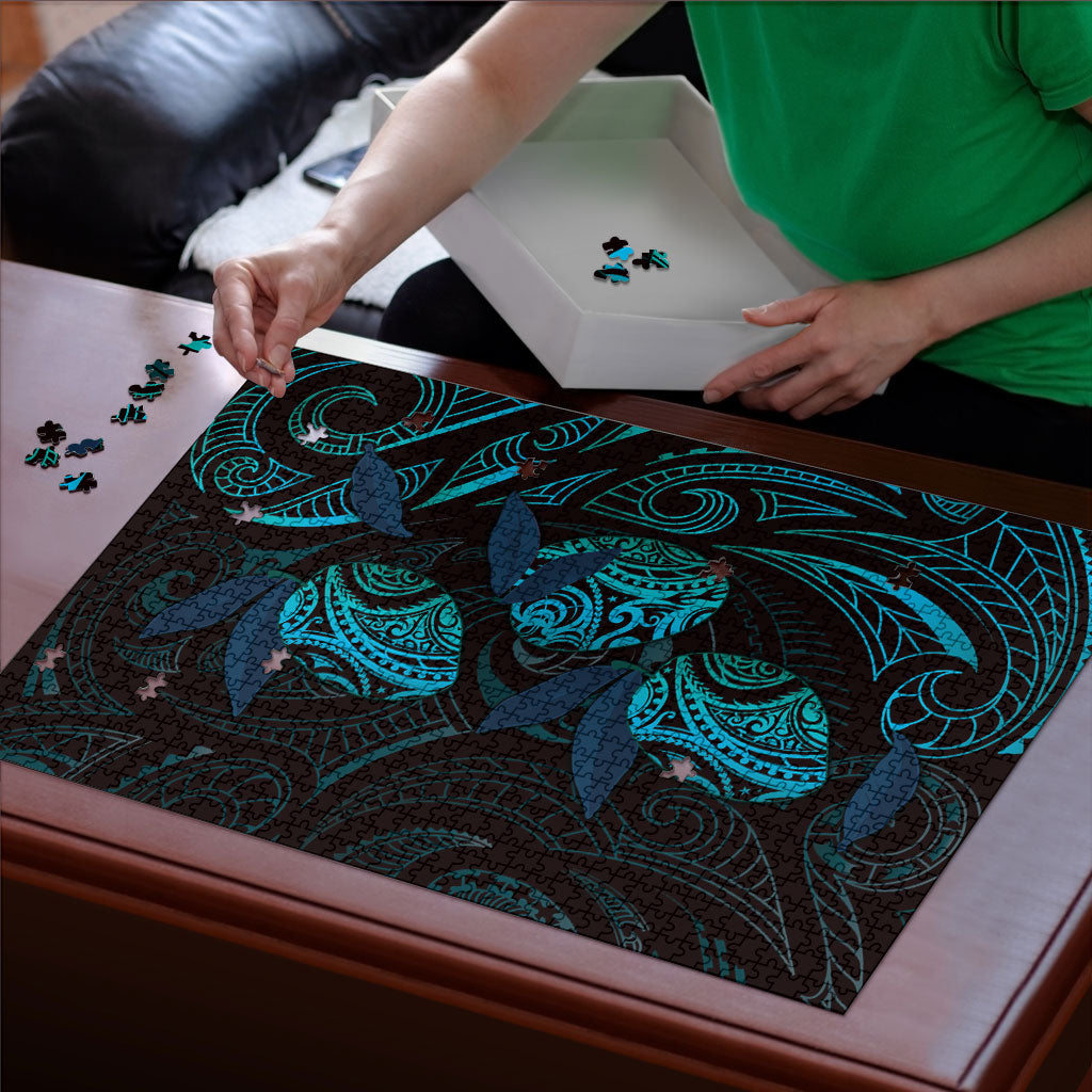 Hawaiian Mango Tribal Tattoo Puzzle Teal Pacific Traditional Pattern LT9 - Polynesian Pride