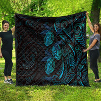 Hawaiian Mango Tribal Tattoo Quilt Teal Pacific Traditional Pattern LT9 - Polynesian Pride