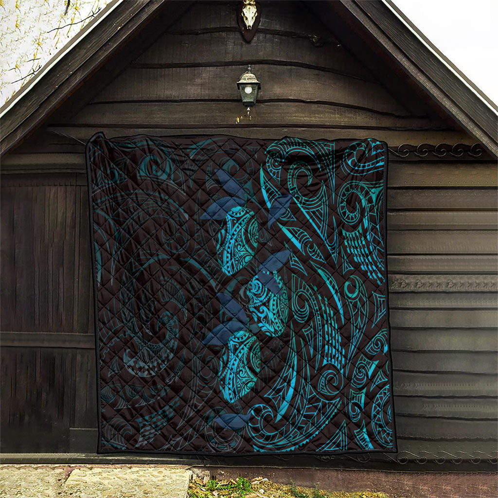 Hawaiian Mango Tribal Tattoo Quilt Teal Pacific Traditional Pattern LT9 - Polynesian Pride