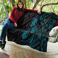 Hawaiian Mango Tribal Tattoo Quilt Teal Pacific Traditional Pattern LT9 - Polynesian Pride