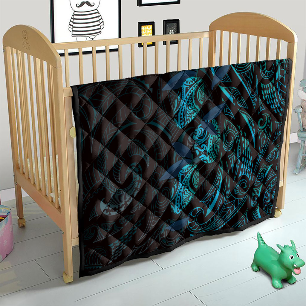 Hawaiian Mango Tribal Tattoo Quilt Teal Pacific Traditional Pattern LT9 - Polynesian Pride