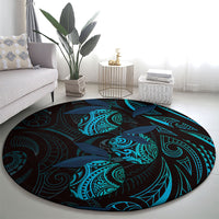 Hawaiian Mango Tribal Tattoo Round Carpet Teal Pacific Traditional Pattern LT9 - Polynesian Pride