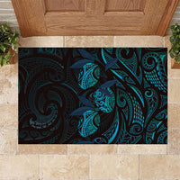 Hawaiian Mango Tribal Tattoo Rubber Doormat Teal Pacific Traditional Pattern LT9 Teal - Polynesian Pride